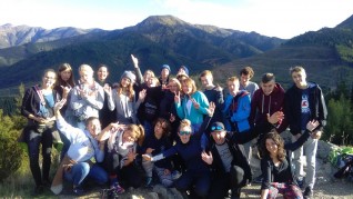 Group fun on top of Conical hill