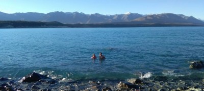 Swimming in Lake Pukaki
